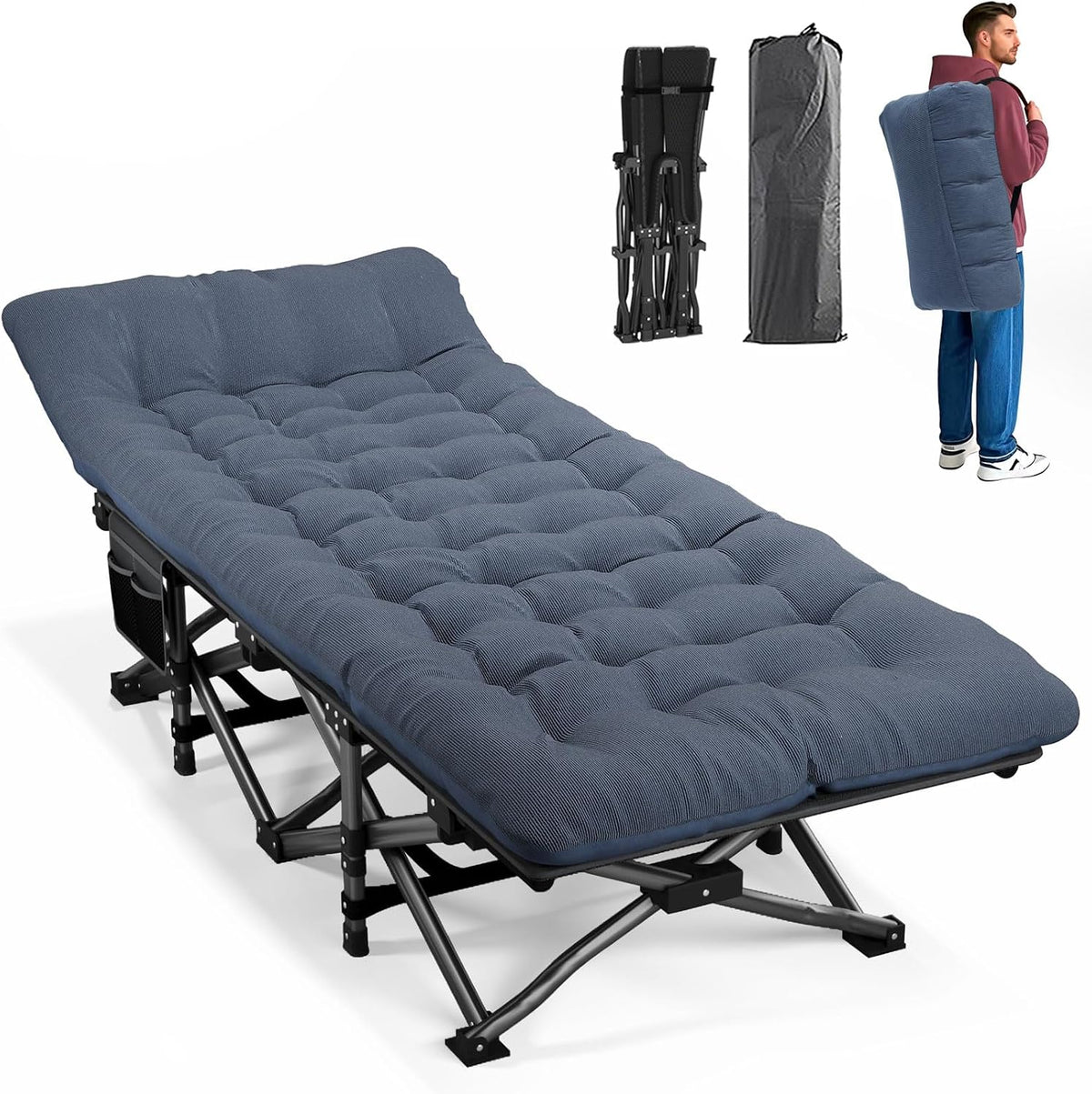 ATORPOK Camping Cot with Cushion