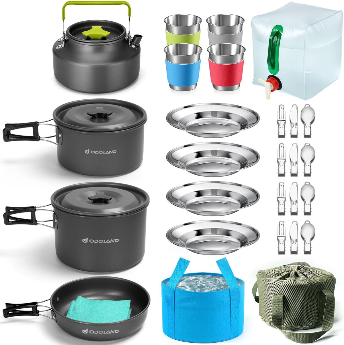 Odoland Camping Cookware Mess Kit